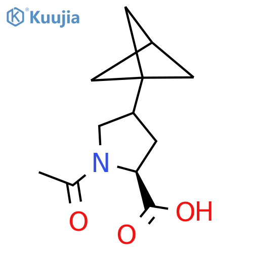 (2S)-1-acetyl-4-{bicyclo[1.1.1]pentan-1-yl}pyrrolidine-2-carboxylic acid structure