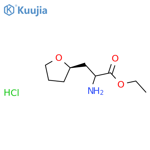ethyl 2-amino-3-(2R)-oxolan-2-ylpropanoate hydrochloride structure