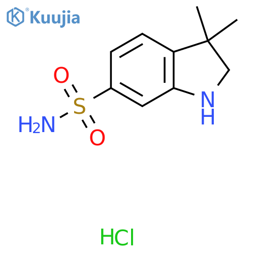 3,3-dimethyl-2,3-dihydro-1H-indole-6-sulfonamide hydrochloride structure