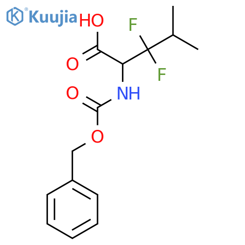 2-{(benzyloxy)carbonylamino}-3,3-difluoro-4-methylpentanoic acid structure