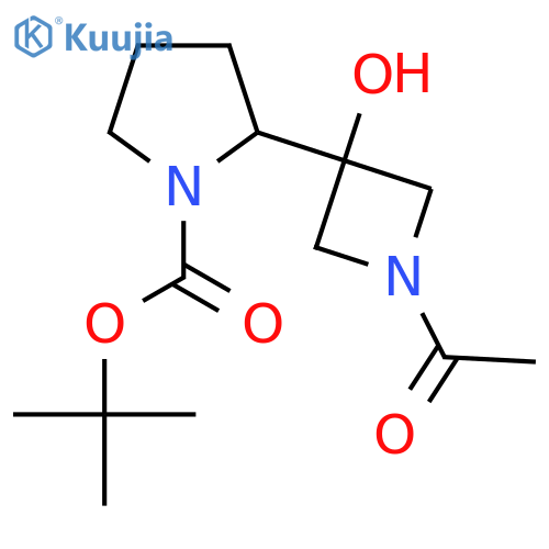 Tert-butyl 2-(1-acetyl-3-hydroxyazetidin-3-yl)pyrrolidine-1-carboxylate structure