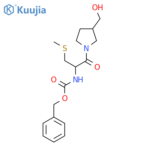 benzyl N-{1-[3-(hydroxymethyl)pyrrolidin-1-yl]-3-(methylsulfanyl)-1-oxopropan-2-yl}carbamate structure