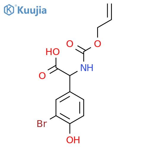 2-(3-bromo-4-hydroxyphenyl)-2-{(prop-2-en-1-yloxy)carbonylamino}acetic acid structure