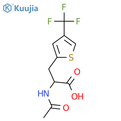 2-Acetamido-3-[4-(trifluoromethyl)thiophen-2-yl]propanoic acid structure
