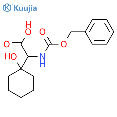 2-{(benzyloxy)carbonylamino}-2-(1-hydroxycyclohexyl)acetic acid structure