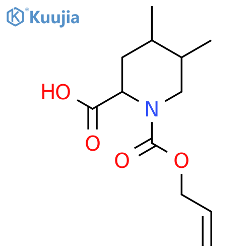 4,5-dimethyl-1-(prop-2-en-1-yloxy)carbonylpiperidine-2-carboxylic acid structure