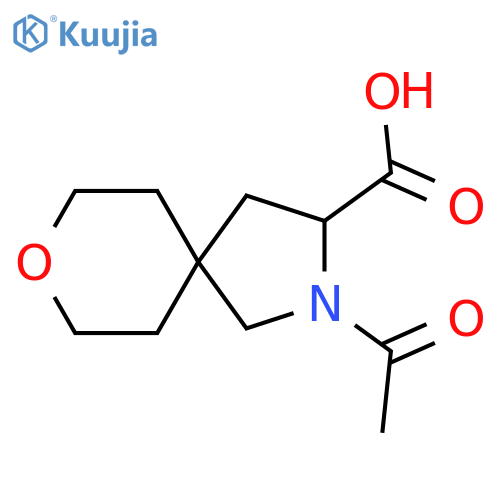 2-acetyl-8-oxa-2-azaspiro4.5decane-3-carboxylic acid structure