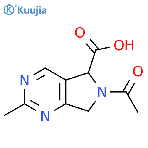 6-acetyl-2-methyl-5H,6H,7H-pyrrolo3,4-dpyrimidine-5-carboxylic acid structure