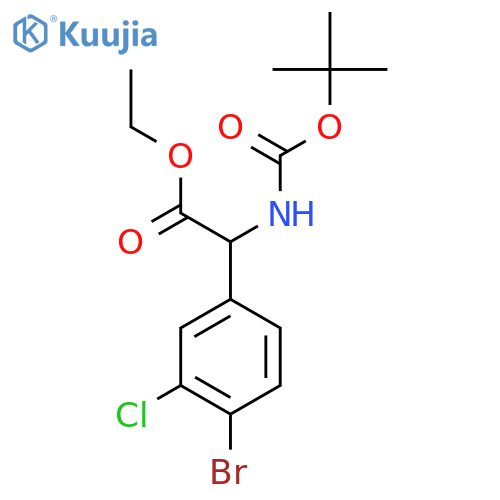 ethyl 2-(4-bromo-3-chlorophenyl)-2-{(tert-butoxy)carbonylamino}acetate structure