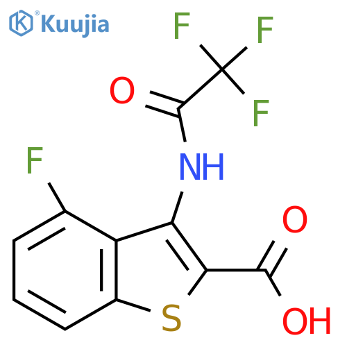 4-Fluoro-3-(2,2,2-trifluoroacetamido)-1-benzothiophene-2-carboxylic acid structure