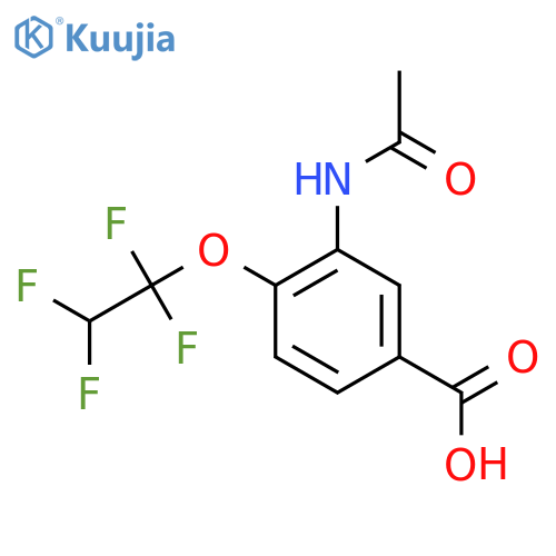 3-Acetamido-4-(1,1,2,2-tetrafluoroethoxy)benzoic acid structure