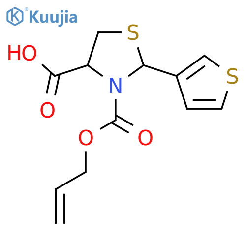 3-(prop-2-en-1-yloxy)carbonyl-2-(thiophen-3-yl)-1,3-thiazolidine-4-carboxylic acid structure