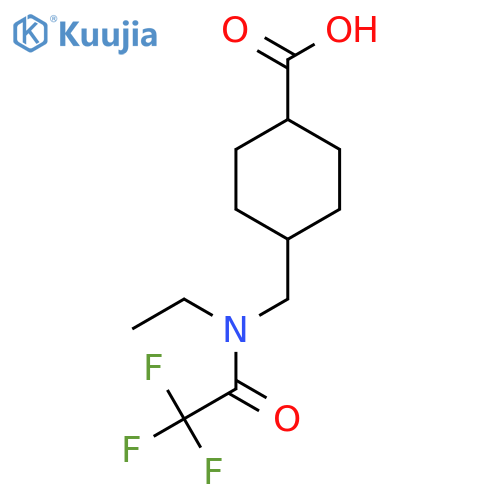 4-[(N-ethyl-2,2,2-trifluoroacetamido)methyl]cyclohexane-1-carboxylic acid structure