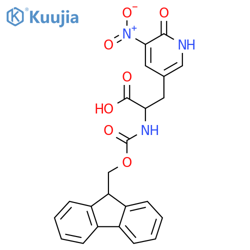 2-({[(9H-fluoren-9-yl)methoxy]carbonyl}amino)-3-(6-hydroxy-5-nitropyridin-3-yl)propanoic acid structure