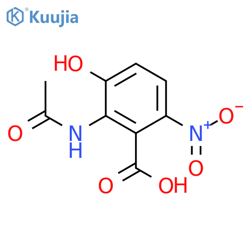 2-Acetamido-3-hydroxy-6-nitrobenzoic acid structure