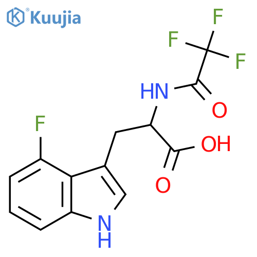 3-(4-fluoro-1H-indol-3-yl)-2-(2,2,2-trifluoroacetamido)propanoic acid structure