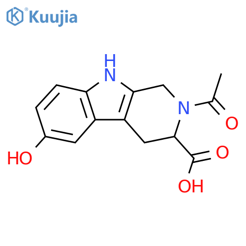 2-acetyl-6-hydroxy-1H,2H,3H,4H,9H-pyrido[3,4-b]indole-3-carboxylic acid structure