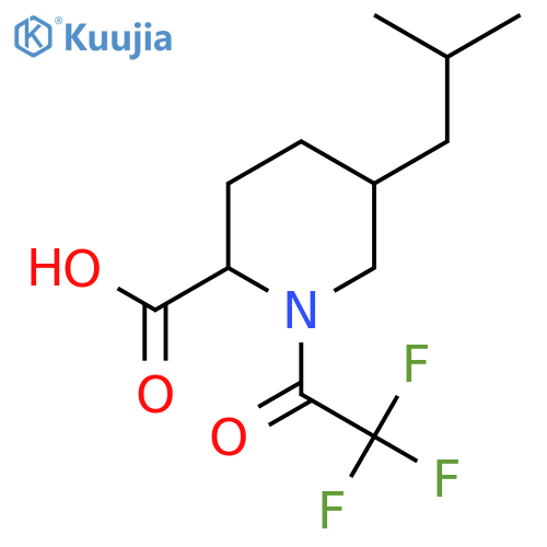 5-(2-Methylpropyl)-1-(2,2,2-trifluoroacetyl)piperidine-2-carboxylic acid structure