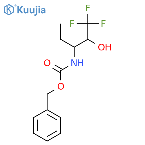 benzyl N-(1,1,1-trifluoro-2-hydroxypentan-3-yl)carbamate structure