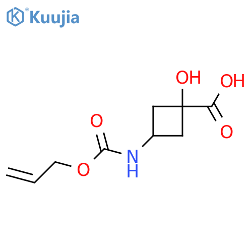 1-hydroxy-3-{(prop-2-en-1-yloxy)carbonylamino}cyclobutane-1-carboxylic acid structure