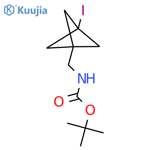 tert-butyl N-({3-iodobicyclo1.1.1pentan-1-yl}methyl)carbamate structure