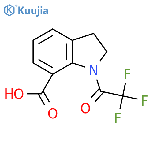 1-(trifluoroacetyl)-2,3-dihydro-1H-indole-7-carboxylic acid structure