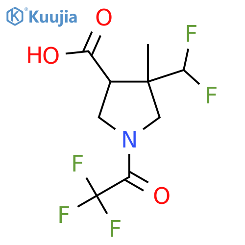 4-(Difluoromethyl)-4-methyl-1-(2,2,2-trifluoroacetyl)pyrrolidine-3-carboxylic acid structure