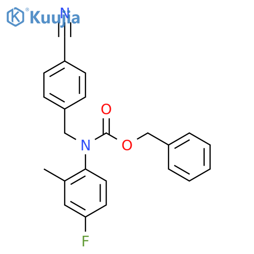 benzyl N-(4-cyanophenyl)methyl-N-(4-fluoro-2-methylphenyl)carbamate structure