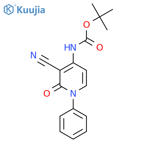 tert-butyl N-(3-cyano-2-oxo-1-phenyl-1,2-dihydropyridin-4-yl)carbamate structure