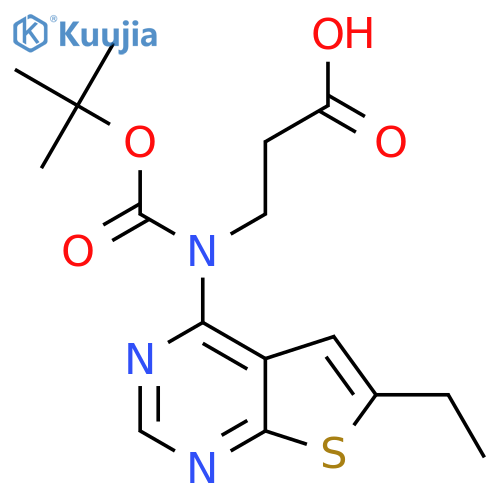 3-{(tert-butoxy)carbonyl({6-ethylthieno2,3-dpyrimidin-4-yl})amino}propanoic acid structure