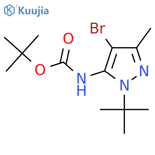 tert-butyl N-(4-bromo-1-tert-butyl-3-methyl-1H-pyrazol-5-yl)carbamate structure