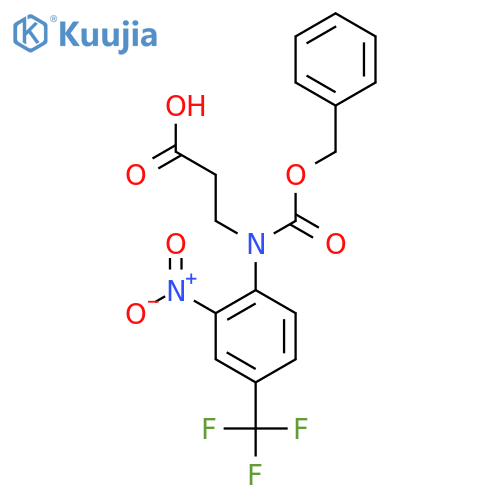 3-{(benzyloxy)carbonyl2-nitro-4-(trifluoromethyl)phenylamino}propanoic acid structure