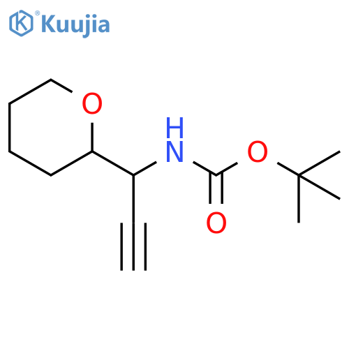 tert-butyl N-[1-(oxan-2-yl)prop-2-yn-1-yl]carbamate structure