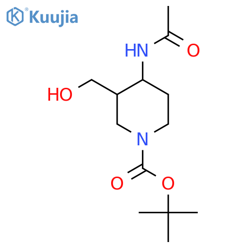 Tert-butyl 4-acetamido-3-(hydroxymethyl)piperidine-1-carboxylate structure