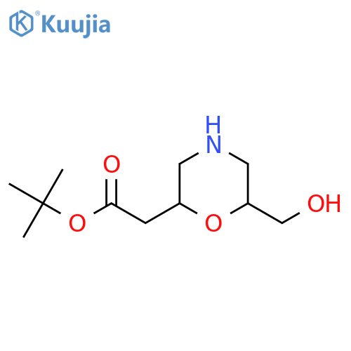 tert-butyl 2-6-(hydroxymethyl)morpholin-2-ylacetate structure