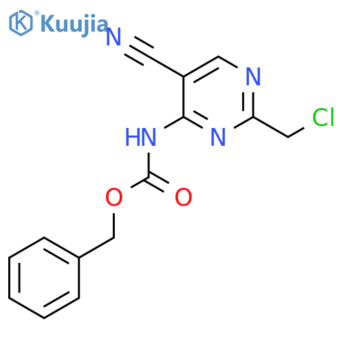 benzyl N-[2-(chloromethyl)-5-cyanopyrimidin-4-yl]carbamate structure
