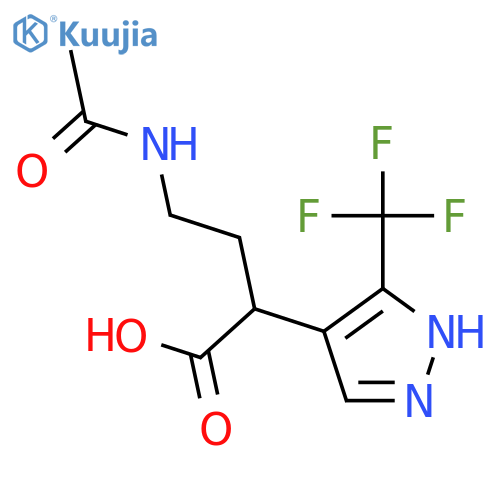 4-acetamido-2-[3-(trifluoromethyl)-1H-pyrazol-4-yl]butanoic acid structure