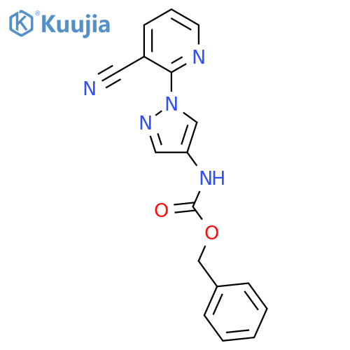 benzyl N-1-(3-cyanopyridin-2-yl)-1H-pyrazol-4-ylcarbamate structure
