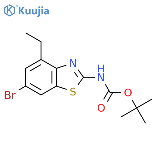 tert-butyl N-(6-bromo-4-ethyl-1,3-benzothiazol-2-yl)carbamate structure