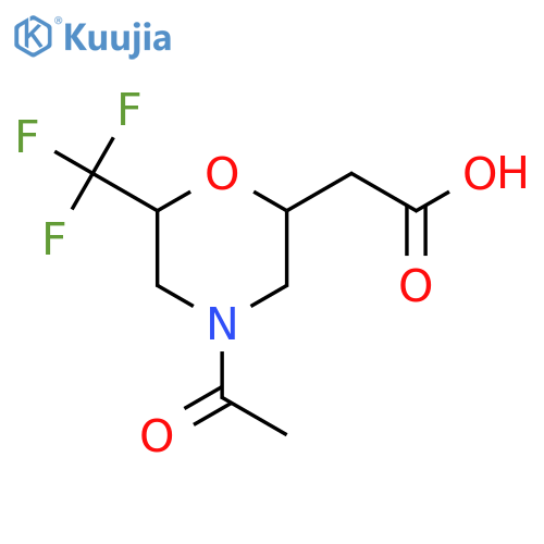2-4-acetyl-6-(trifluoromethyl)morpholin-2-ylacetic acid structure