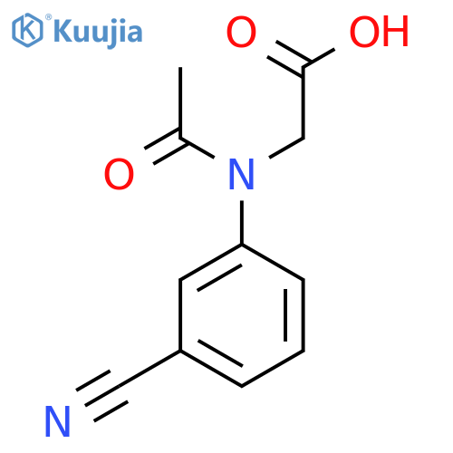 2-[N-(3-cyanophenyl)acetamido]acetic acid structure