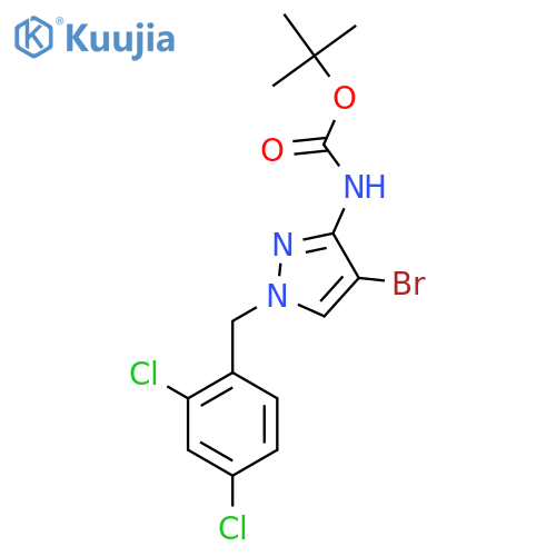tert-butyl N-{4-bromo-1-(2,4-dichlorophenyl)methyl-1H-pyrazol-3-yl}carbamate structure