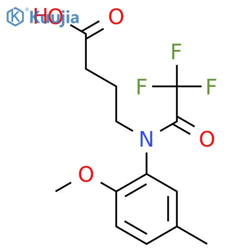 4-2,2,2-trifluoro-N-(2-methoxy-5-methylphenyl)acetamidobutanoic acid structure