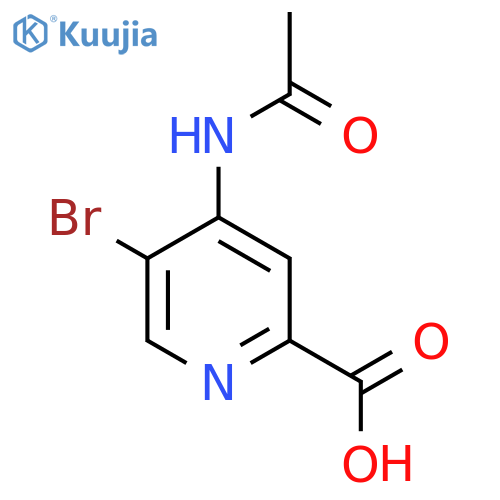 5-Bromo-4-acetamidopyridine-2-carboxylic acid structure