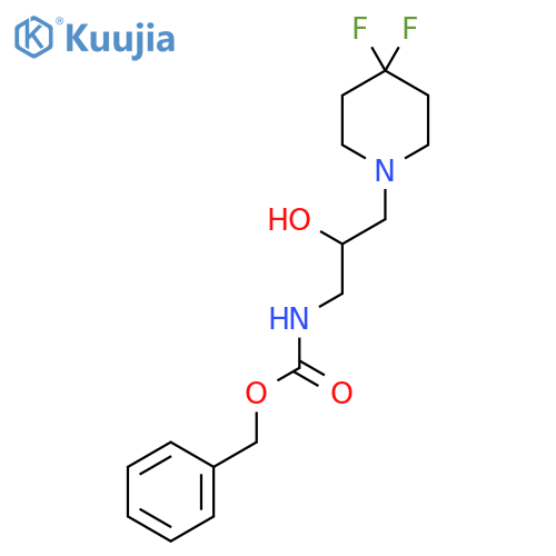 benzyl N-3-(4,4-difluoropiperidin-1-yl)-2-hydroxypropylcarbamate structure