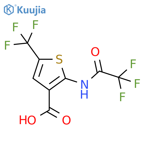 2-(2,2,2-Trifluoroacetamido)-5-(trifluoromethyl)thiophene-3-carboxylic acid structure