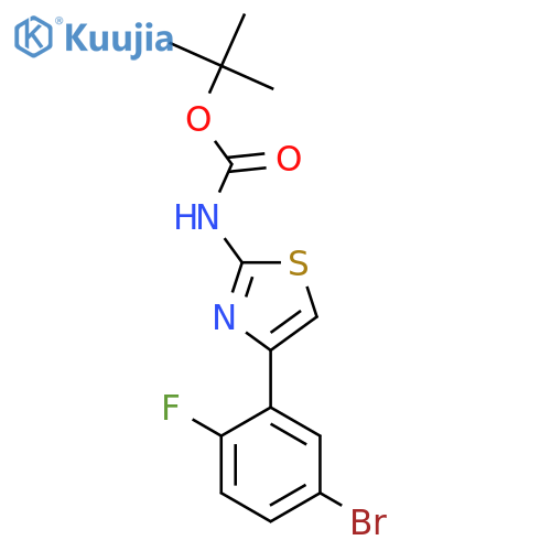 tert-butyl N-4-(5-bromo-2-fluorophenyl)-1,3-thiazol-2-ylcarbamate structure