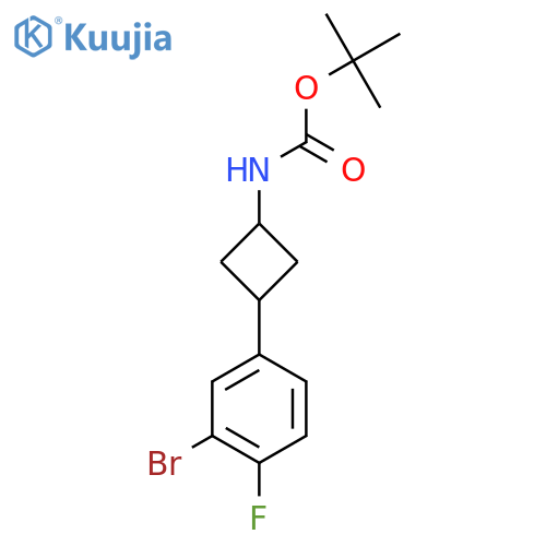 tert-butyl N-(1r,3r)-3-(3-bromo-4-fluorophenyl)cyclobutylcarbamate structure