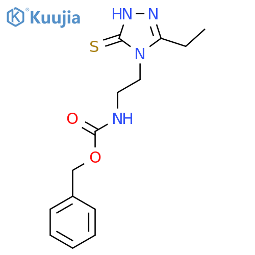benzyl N-[2-(3-ethyl-5-sulfanyl-4H-1,2,4-triazol-4-yl)ethyl]carbamate structure