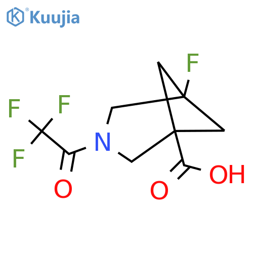5-fluoro-3-(2,2,2-trifluoroacetyl)-3-azabicyclo3.1.1heptane-1-carboxylic acid structure